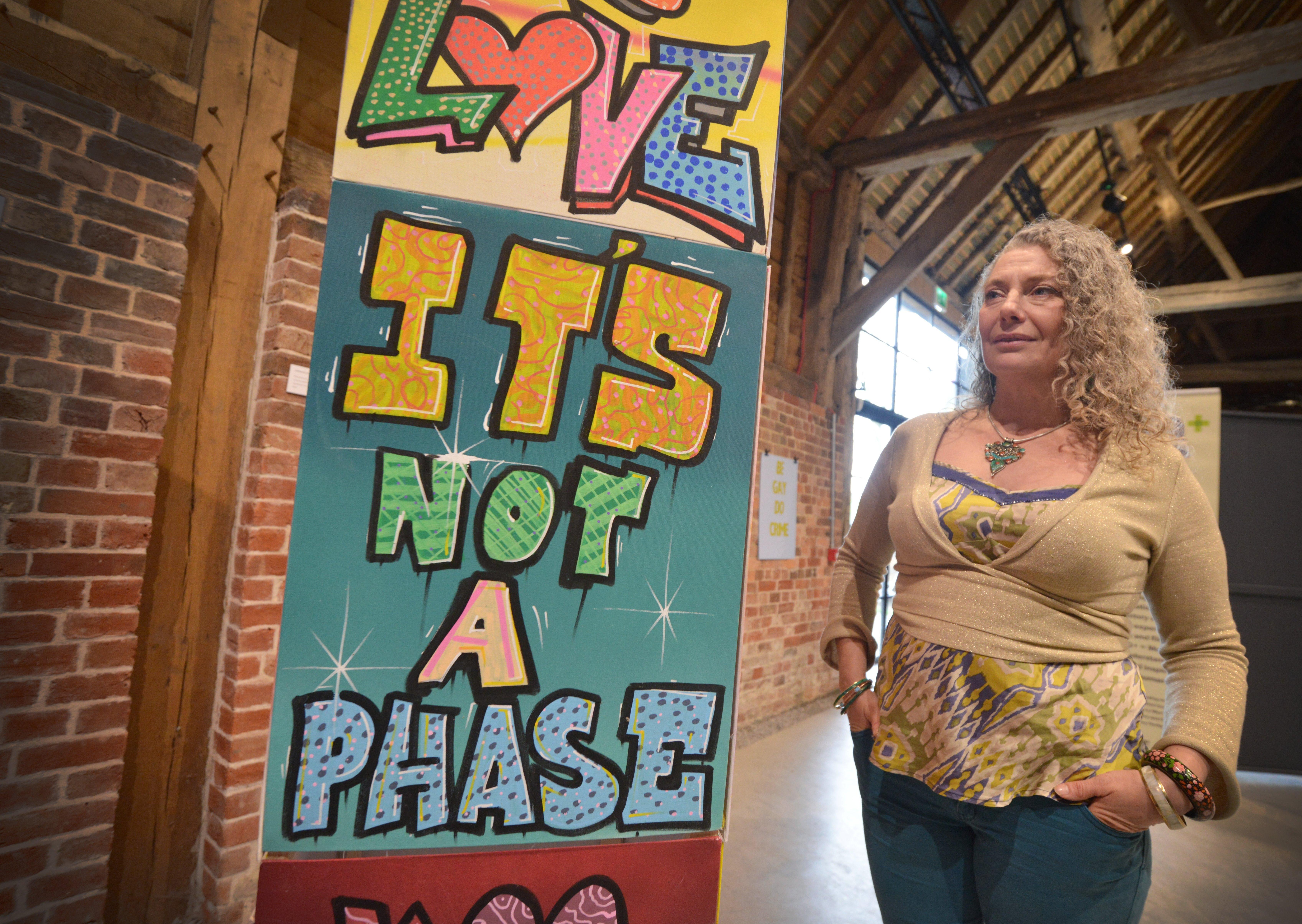 Alexa King at the LGBT+ EQUALS ME exhibition at Charleston, Firle. Photograph: Justin Lycett/ SUS-200802-120929001