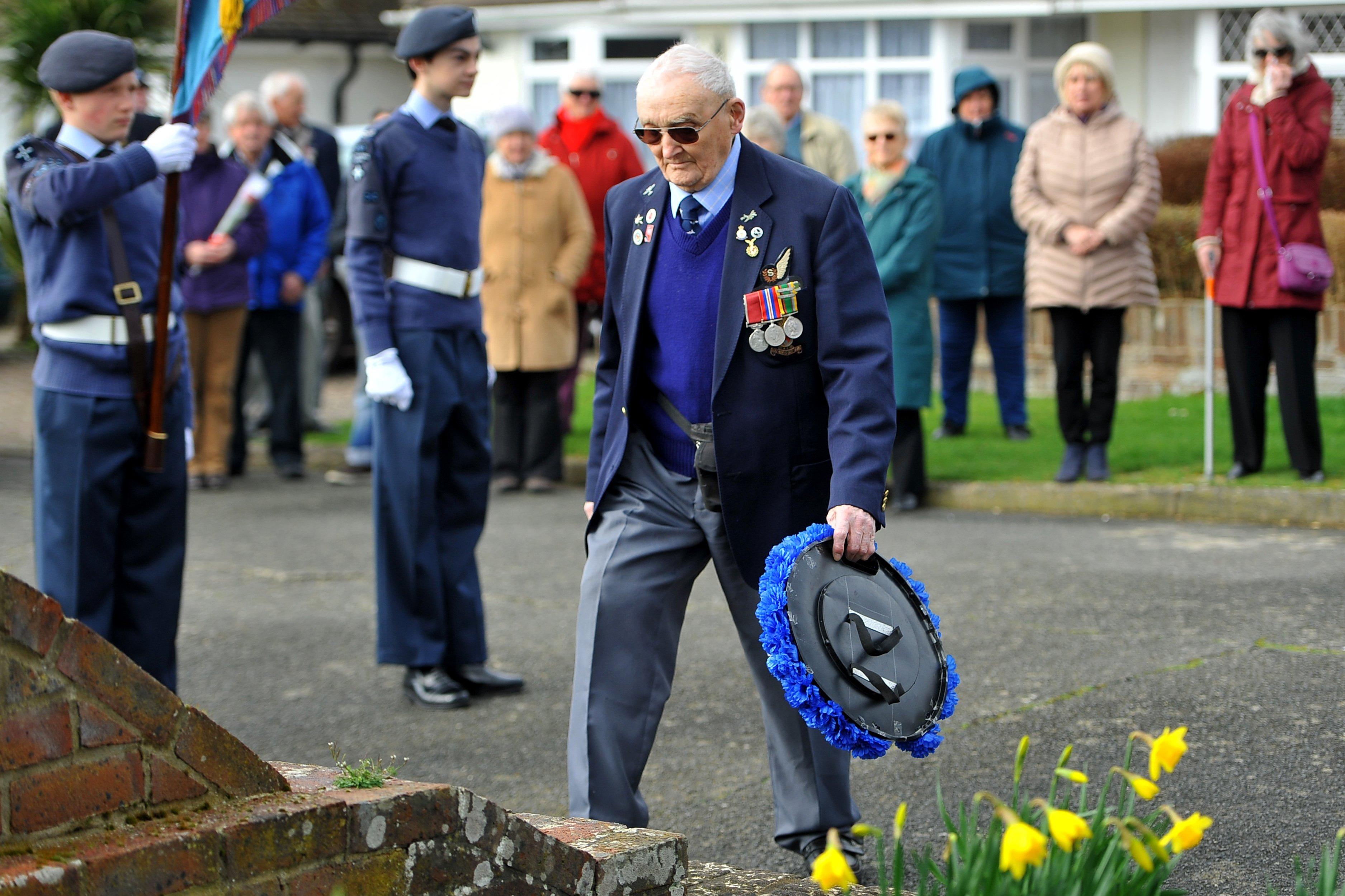 Chaucery Memorial service to mark 75th anniversary of plane crash in Rustington and 10th anniversary of the memorial in Chaucer Avenue. Pic Steve Robards SR20021702