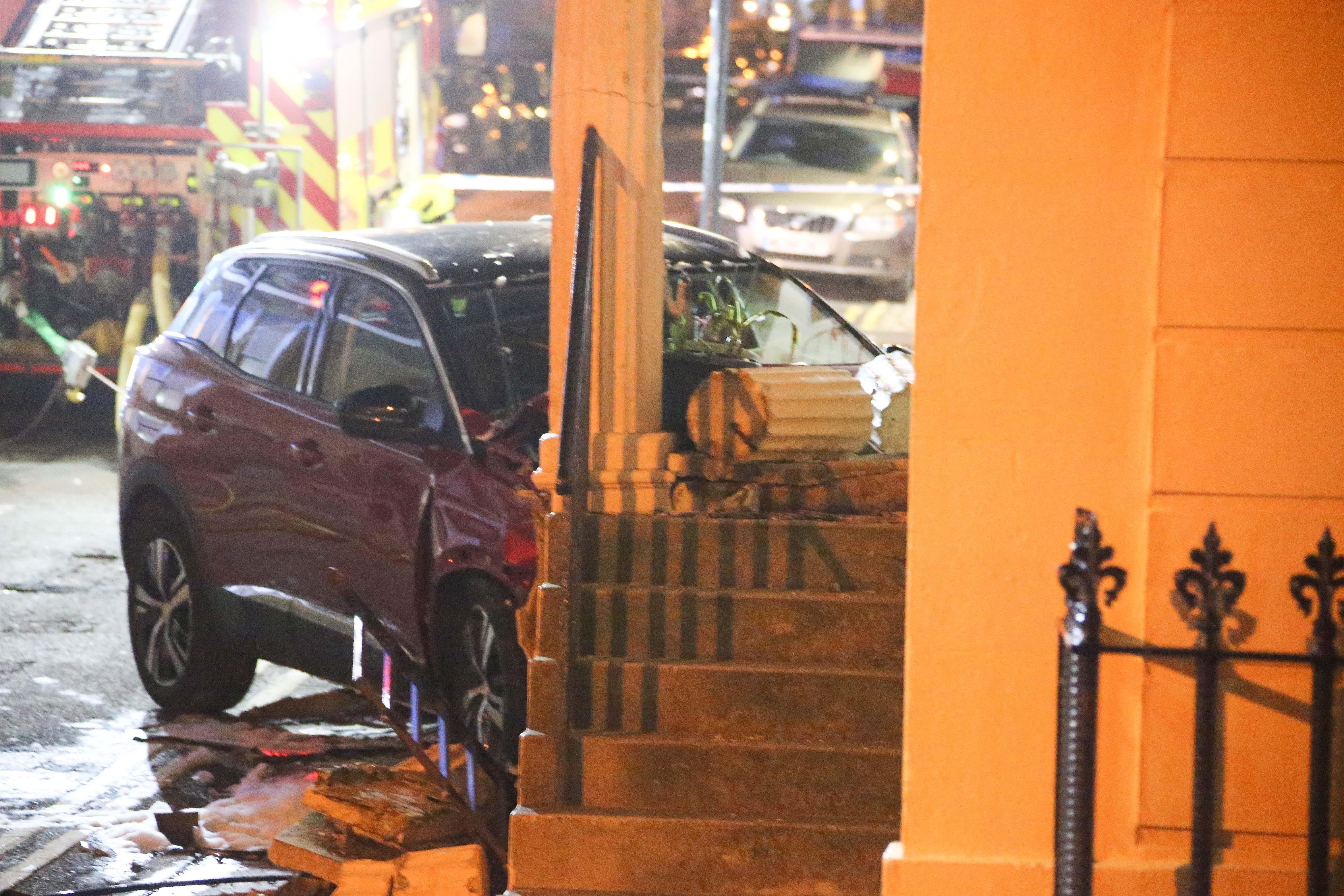 A car collided with a building in Bedford Place, Brighton SUS-200215-131550001