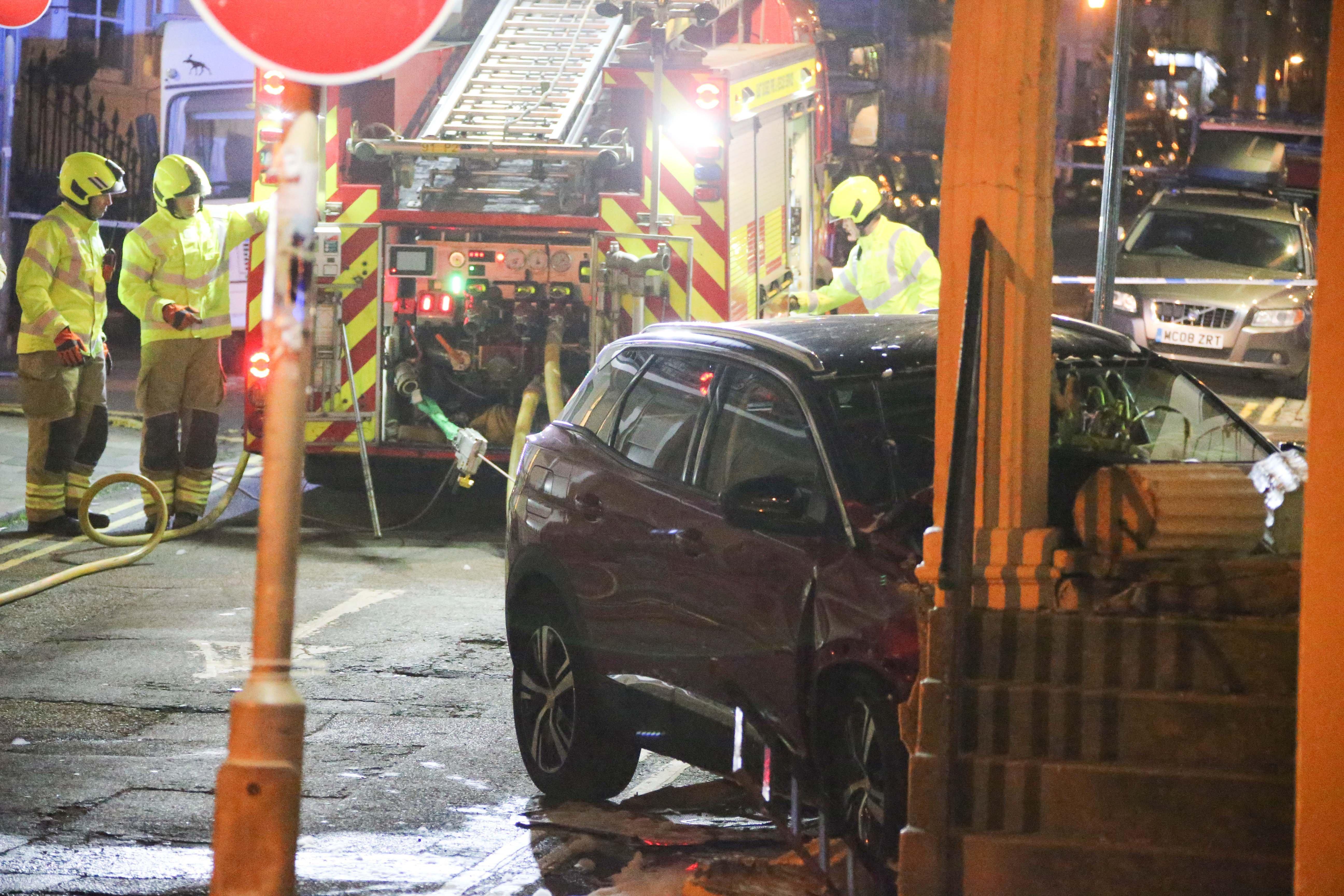 A car collided with a building in Bedford Place, Brighton SUS-200215-131538001
