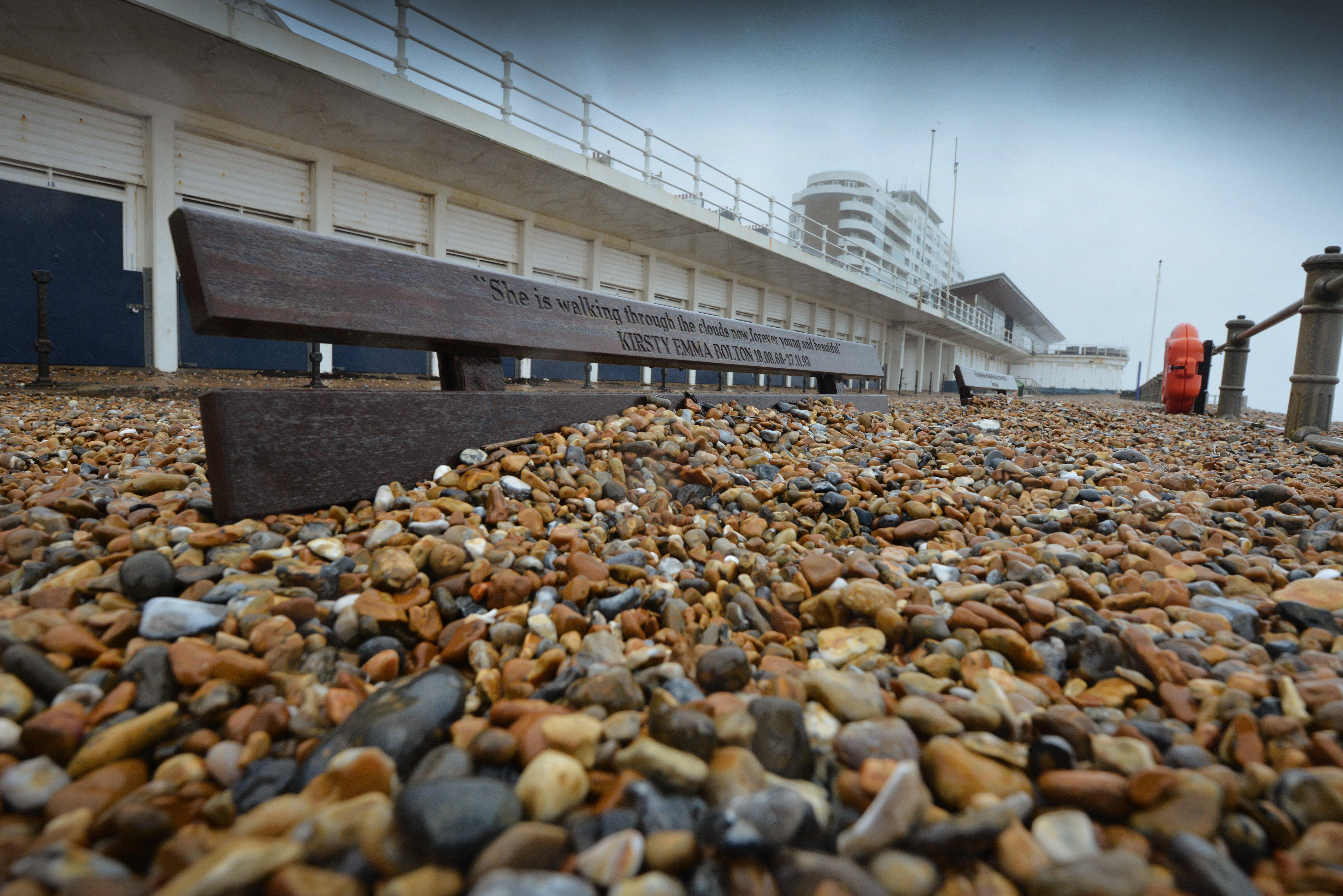 Shingle from Marina Beach covering the promanade, St Leonards, after the recent high winds. SUS-200216-104310001