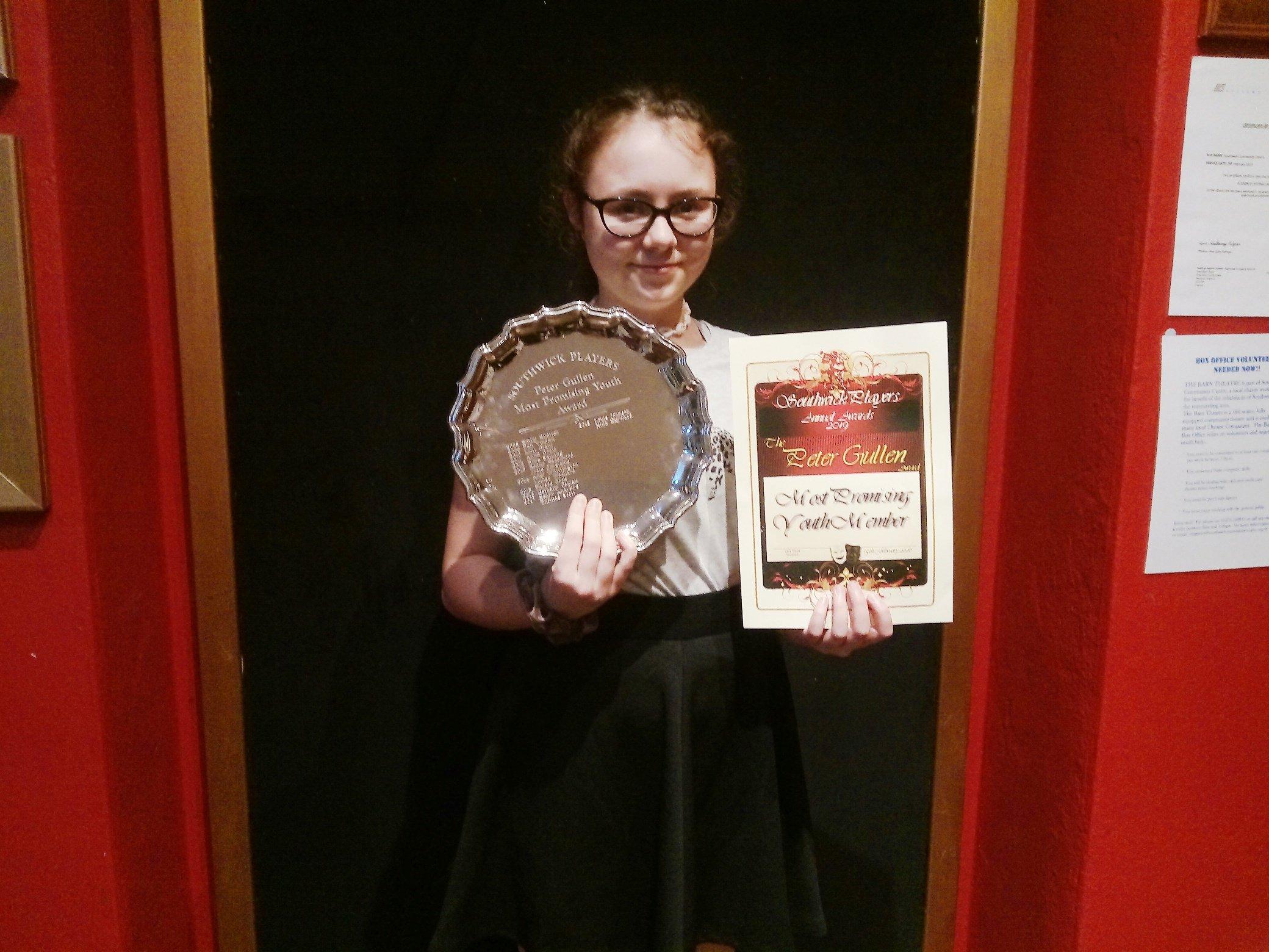 Elodie Danzelman, 14, won the Peter Gullen Award for most promising youth member