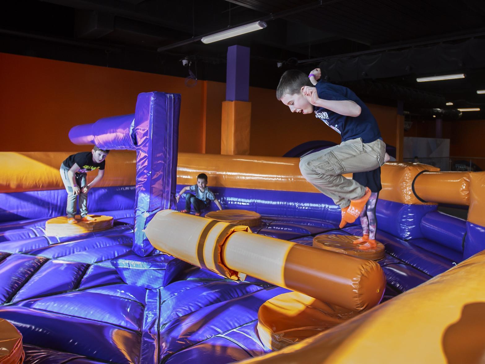 The Total Wipeout-inspired spinning arm obstacle course at Gravity in Sol Central