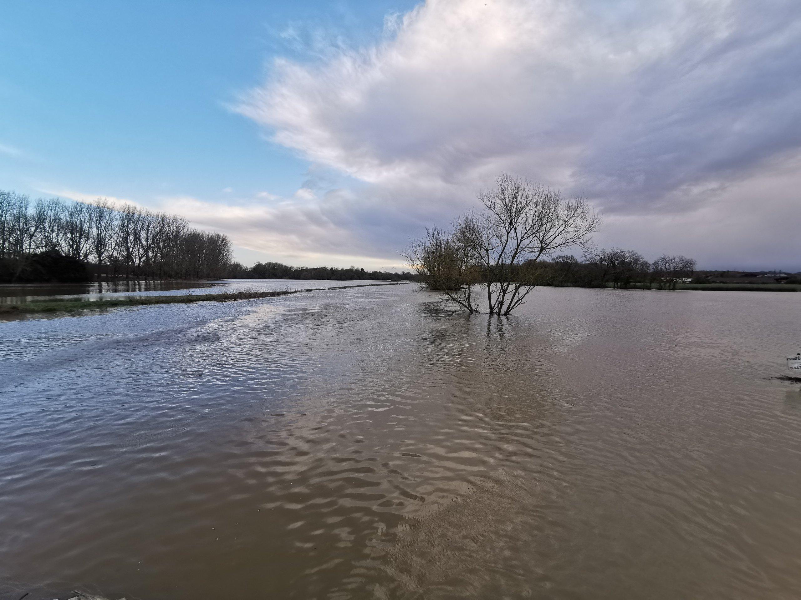 Flooding in Shermanbury. Photo by Adrian Woolley