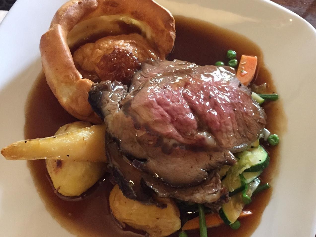The roast dinner that is served at The Narrow Boat in Weedon - another eatery that has made the AA's guide.