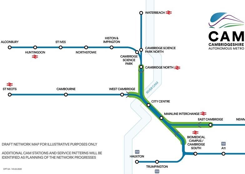 The metro is currently planned to go to Alconbury, but could eventually go to Peterborough
