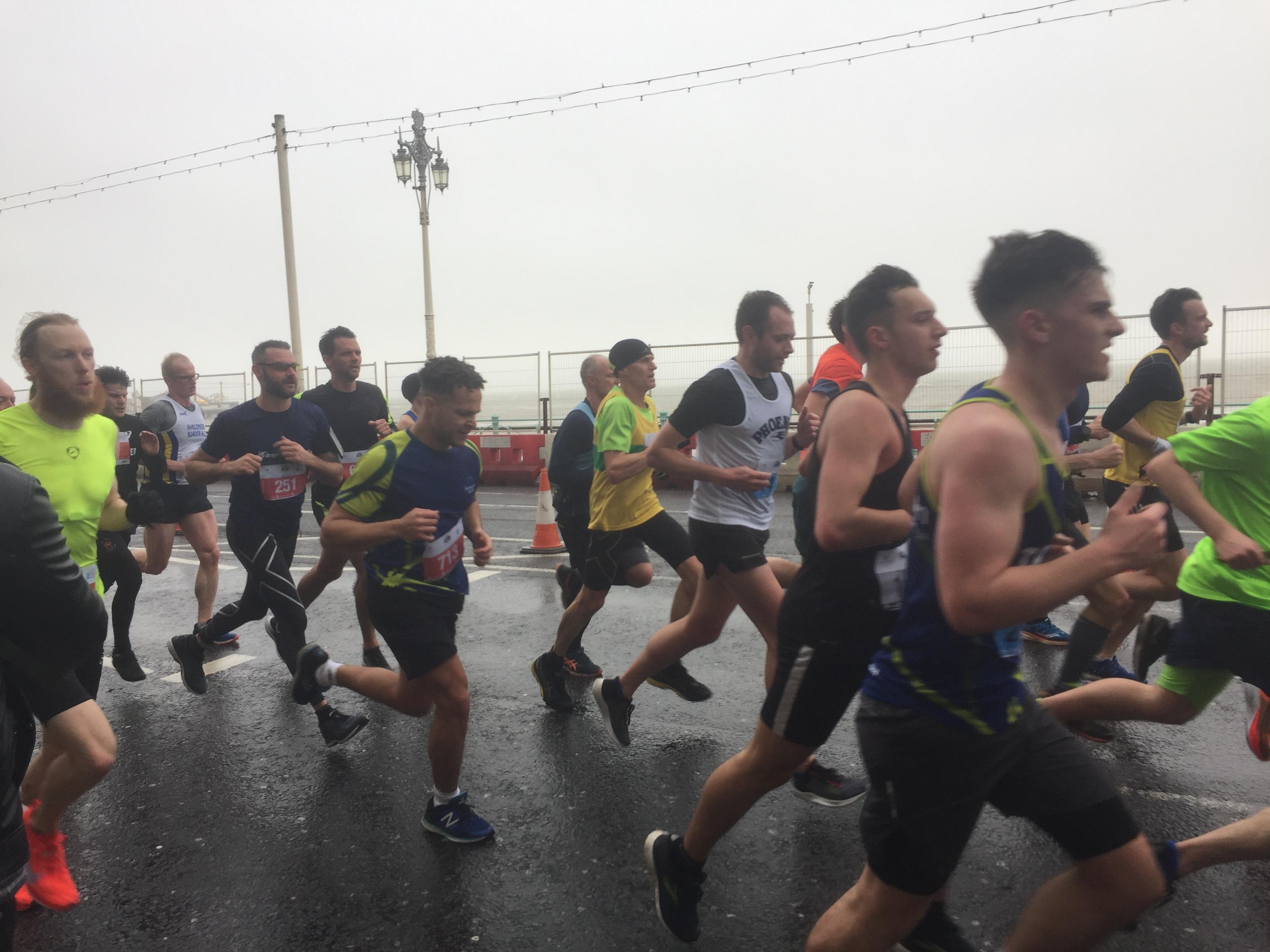 Runners on the seafront