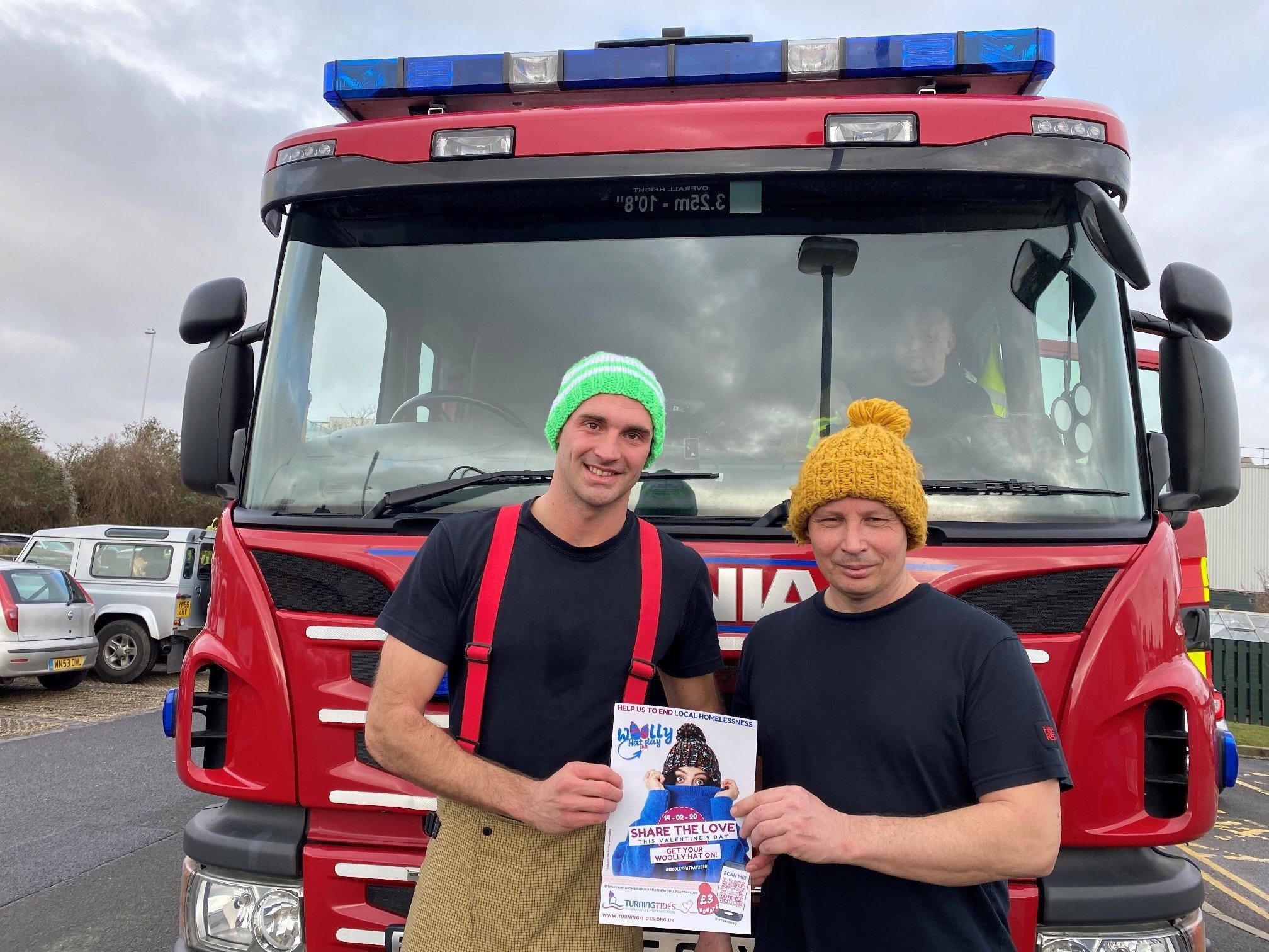 Worthing firefighters join in Woolly Hat Day