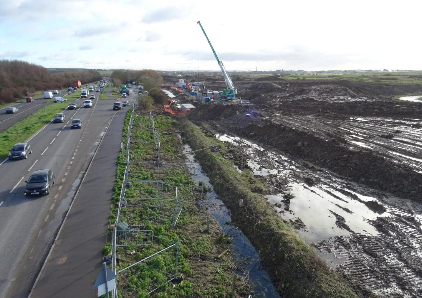 Work to transform New Monks Farm in Lancing into an IKEA and 600 homes is well underway