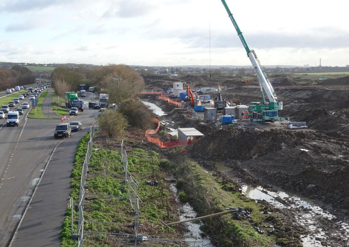 Work to transform New Monks Farm in Lancing into an IKEA and 600 homes is well underway