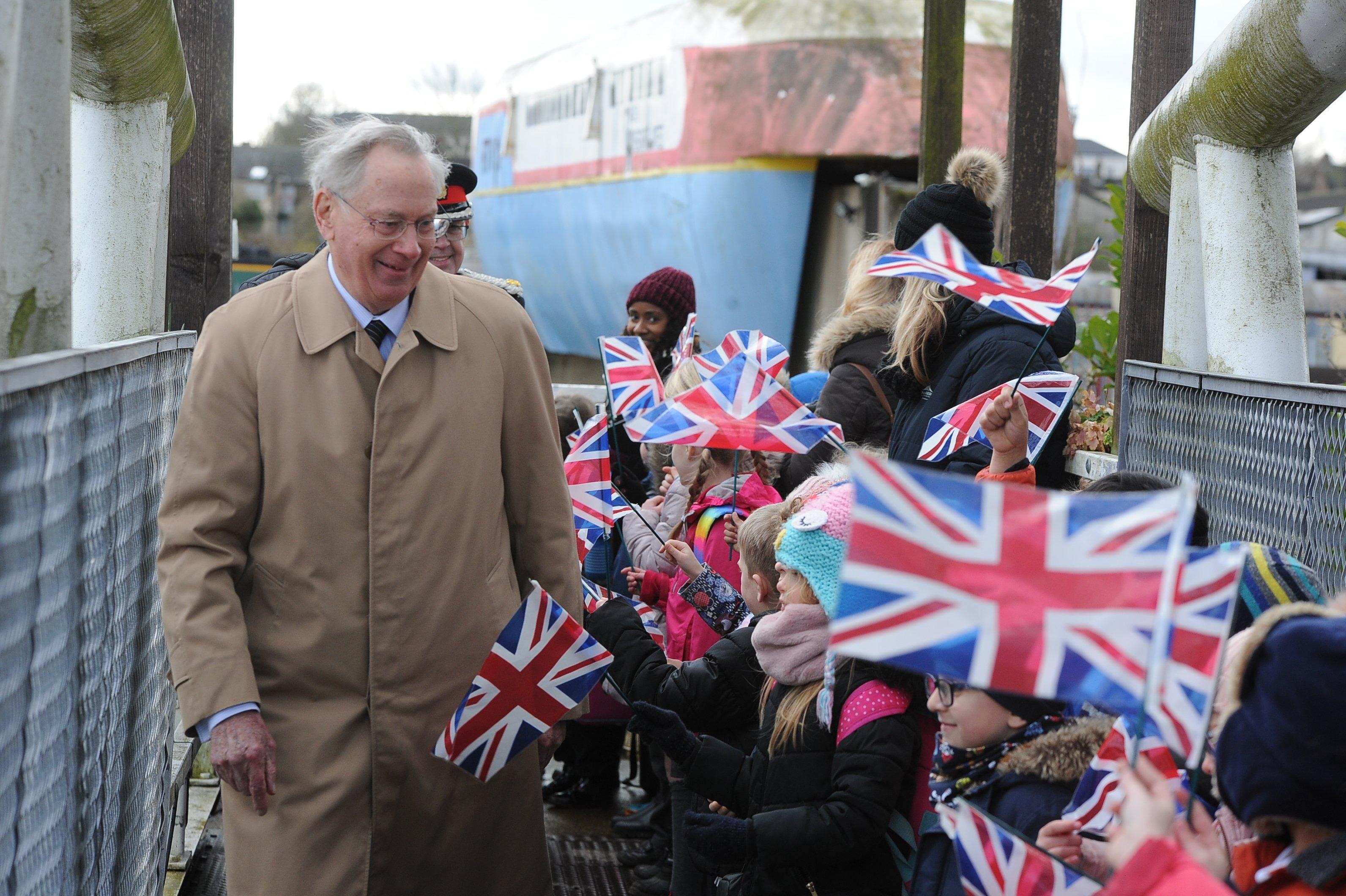 Duke of Gloucester visits Railworld in Peterborough. With pupils from Nene Valley Primary School who travelled with the Duke on Squadron 92 EMN-200227-173447009