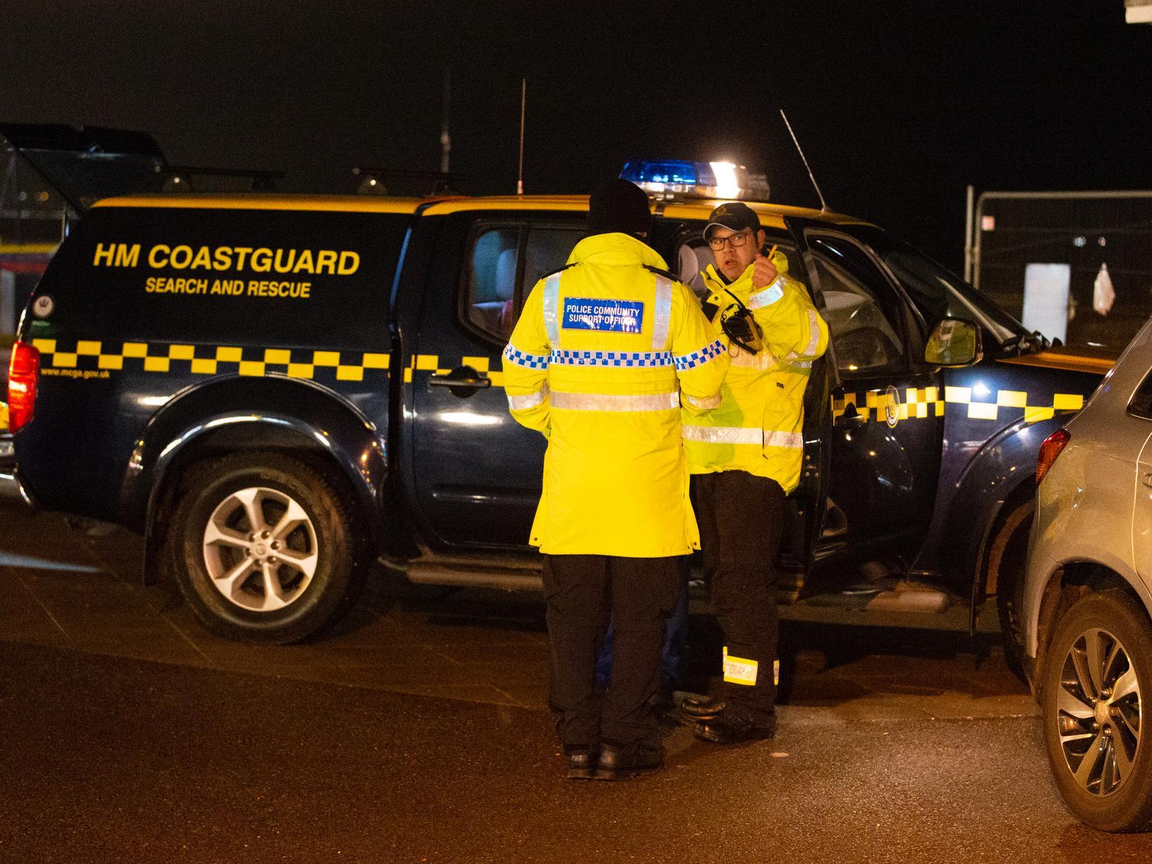 The search operation off the coast of Worthing last night (February 28)