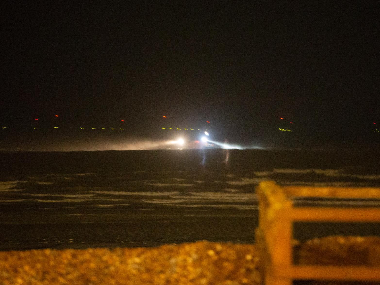The search operation off the coast of Worthing last night (February 28)