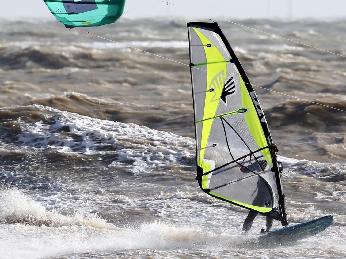 Windsurfers at Goring in Worthing, West Sussex