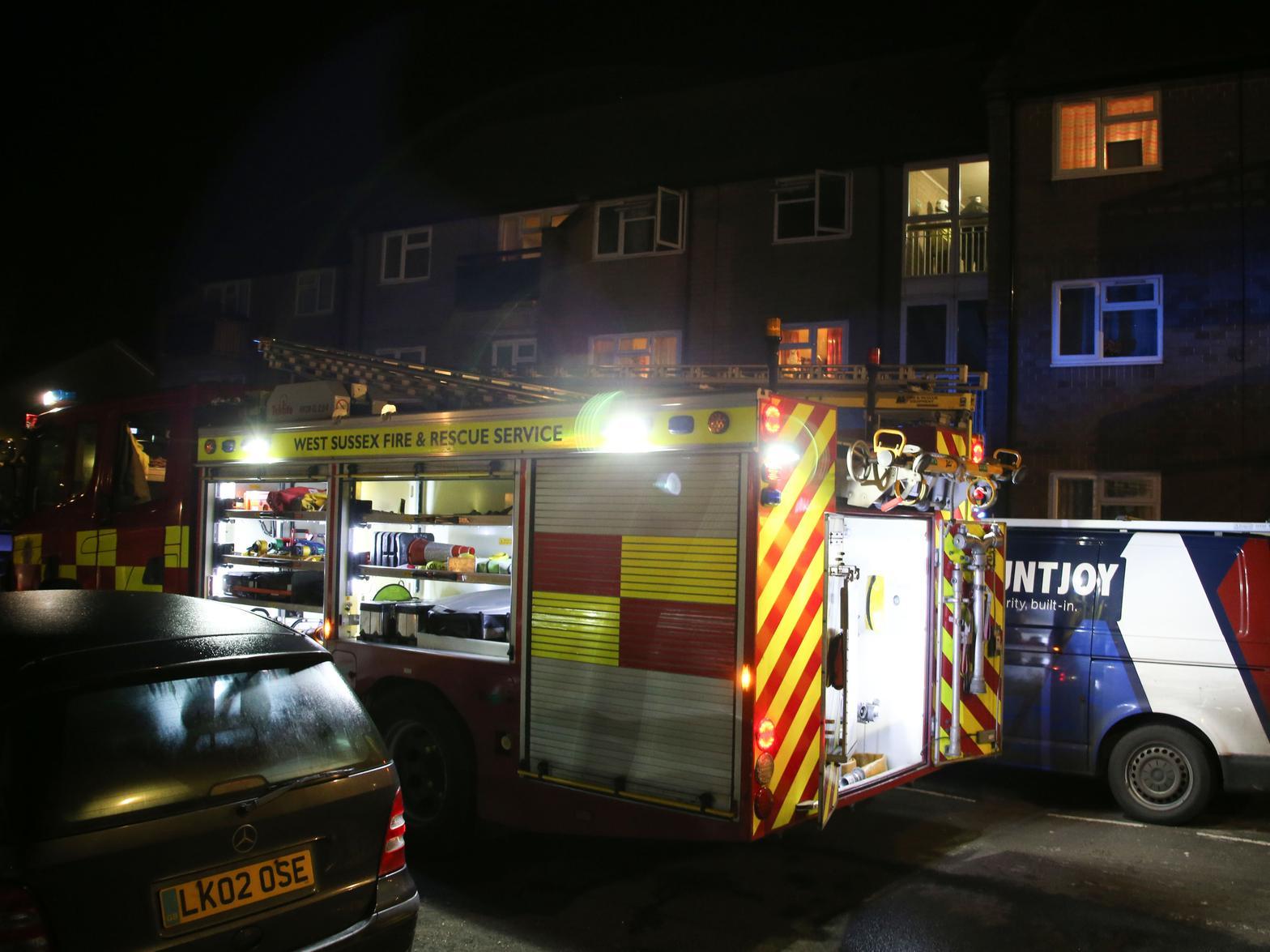 The scene of the fire at Argyle Court, Bognor Regis