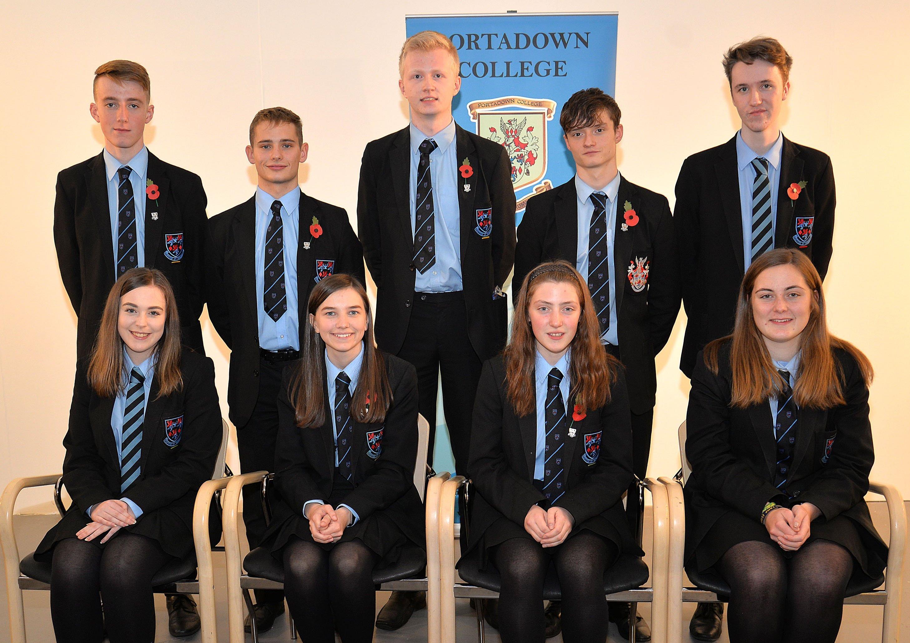 Portadown College students who received awards for Excellent Performance at 'AS' level.INPT44-221.