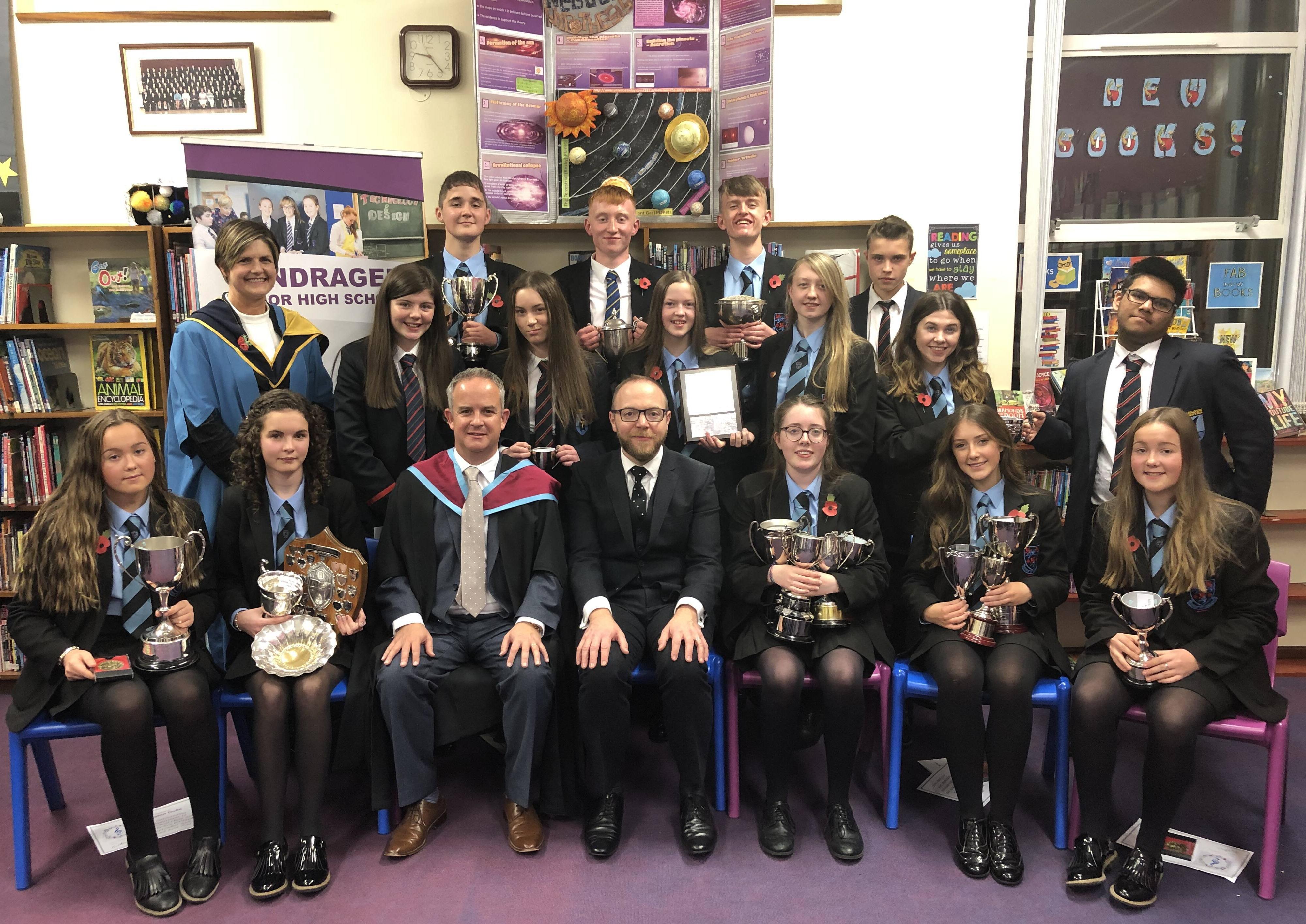Special Award winners at the Tandragee Junior High School prize night