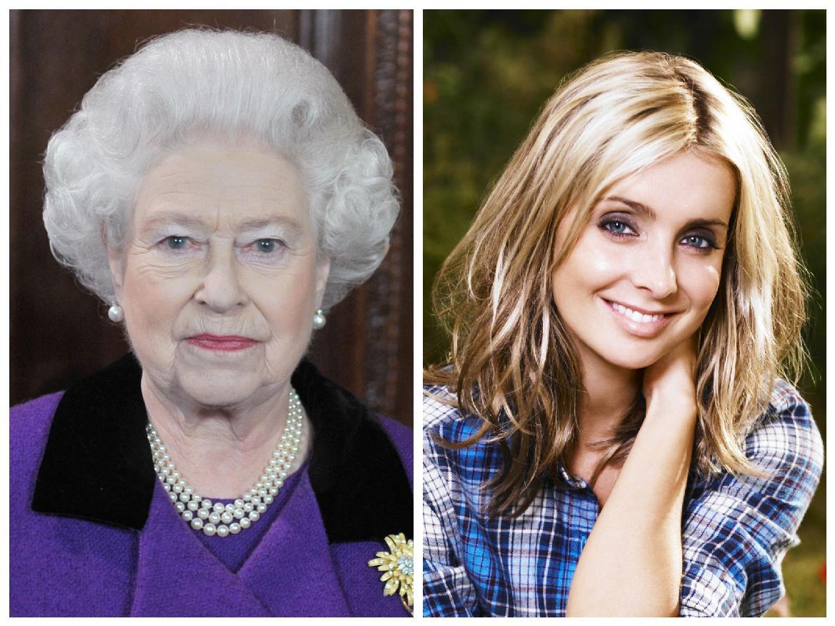 Nadine's middle names are Elizabeth Louise. Pictured is Queen Elizabeth II and 1990s popstar, Louise Redknapp.