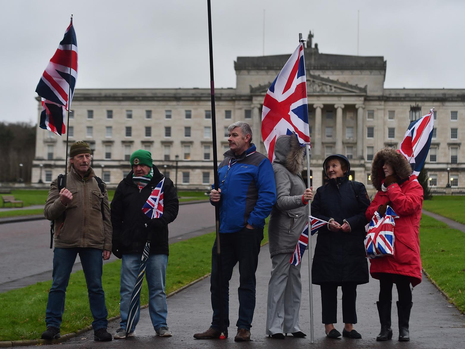 Protests today at Stormont - Pacemaker