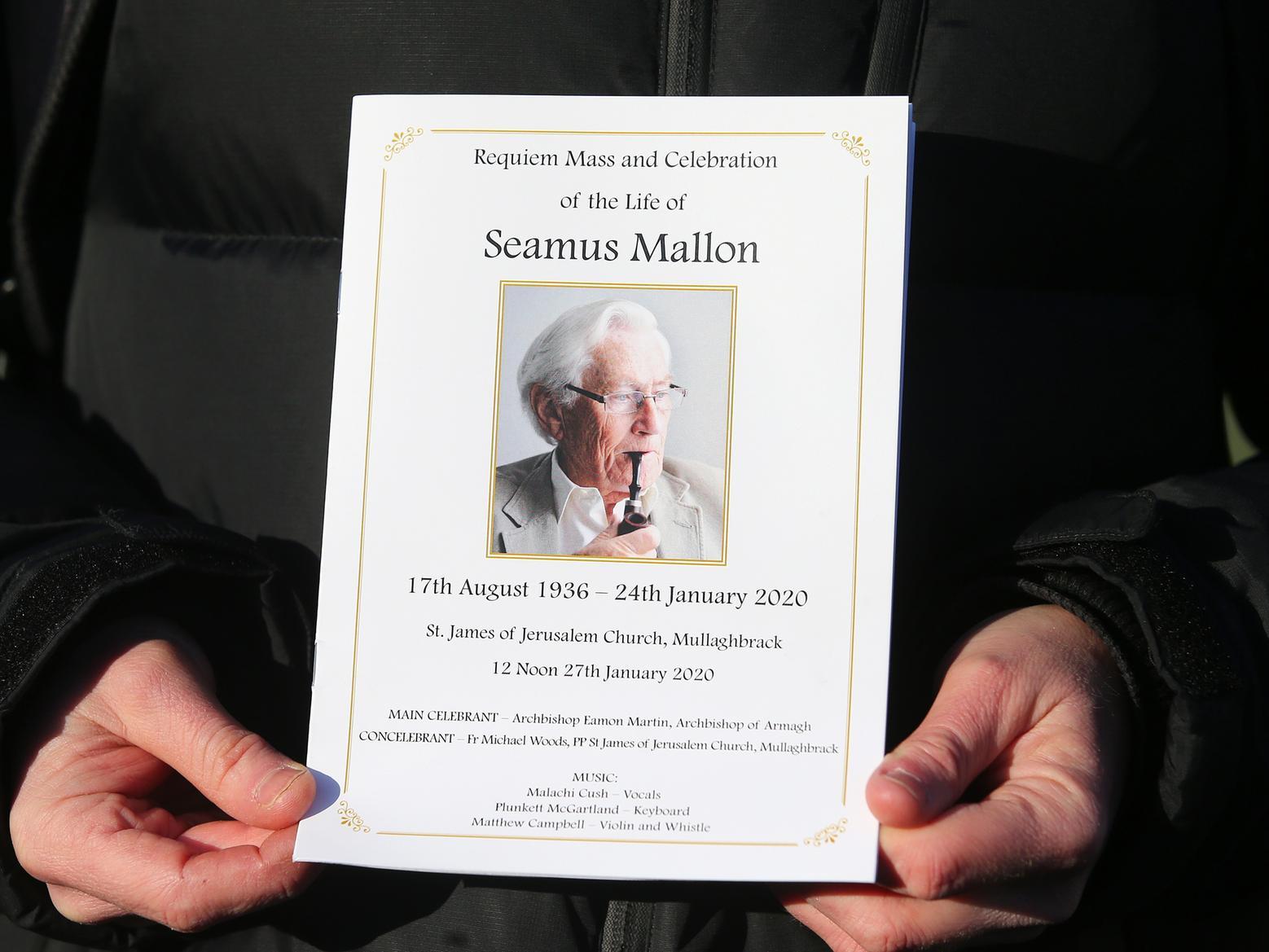 The order of service for the funeral of Seamus Mallon.