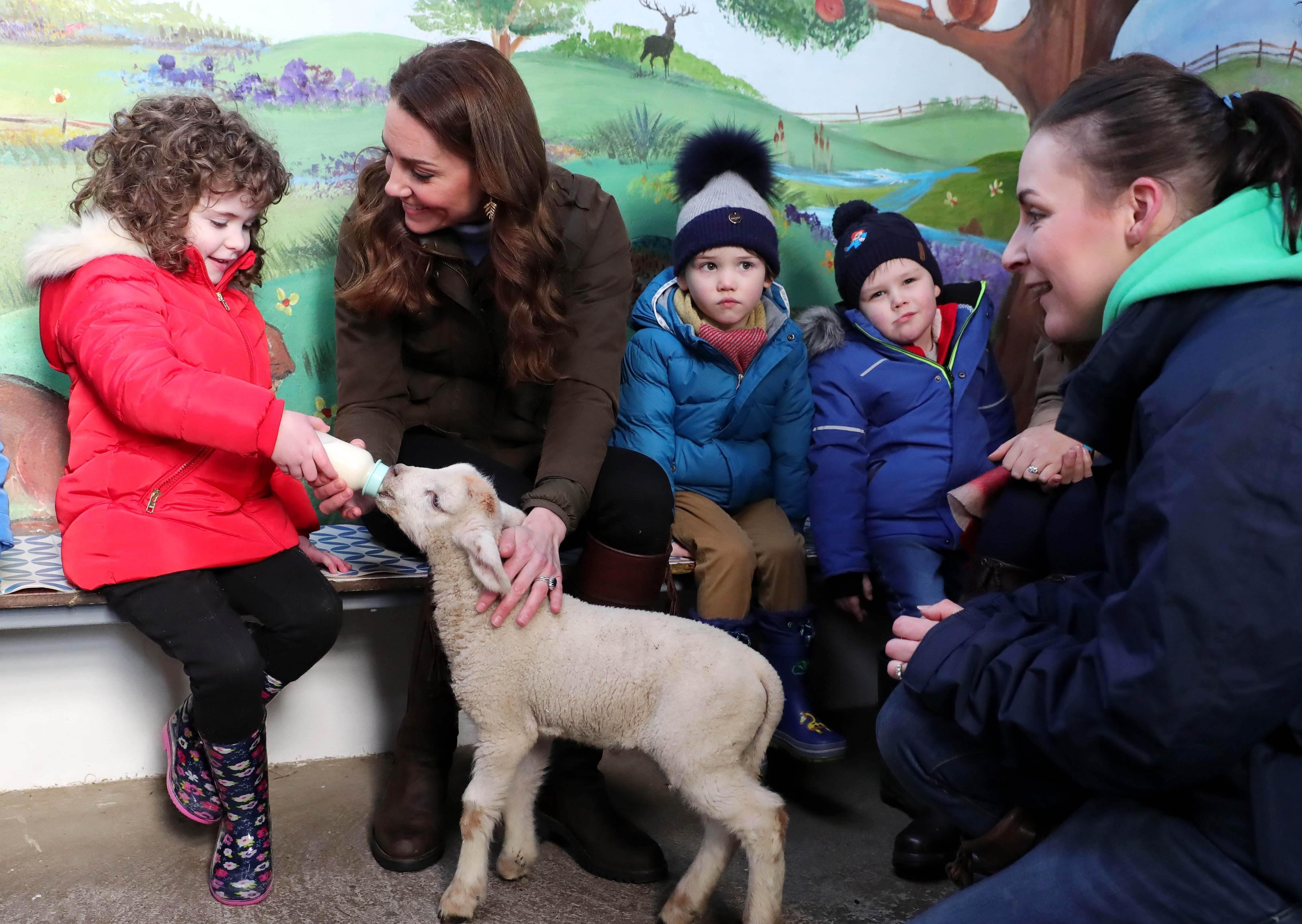 HRH The Duchess of Cambridge pictured at The Ark Open Farm in Newtownards