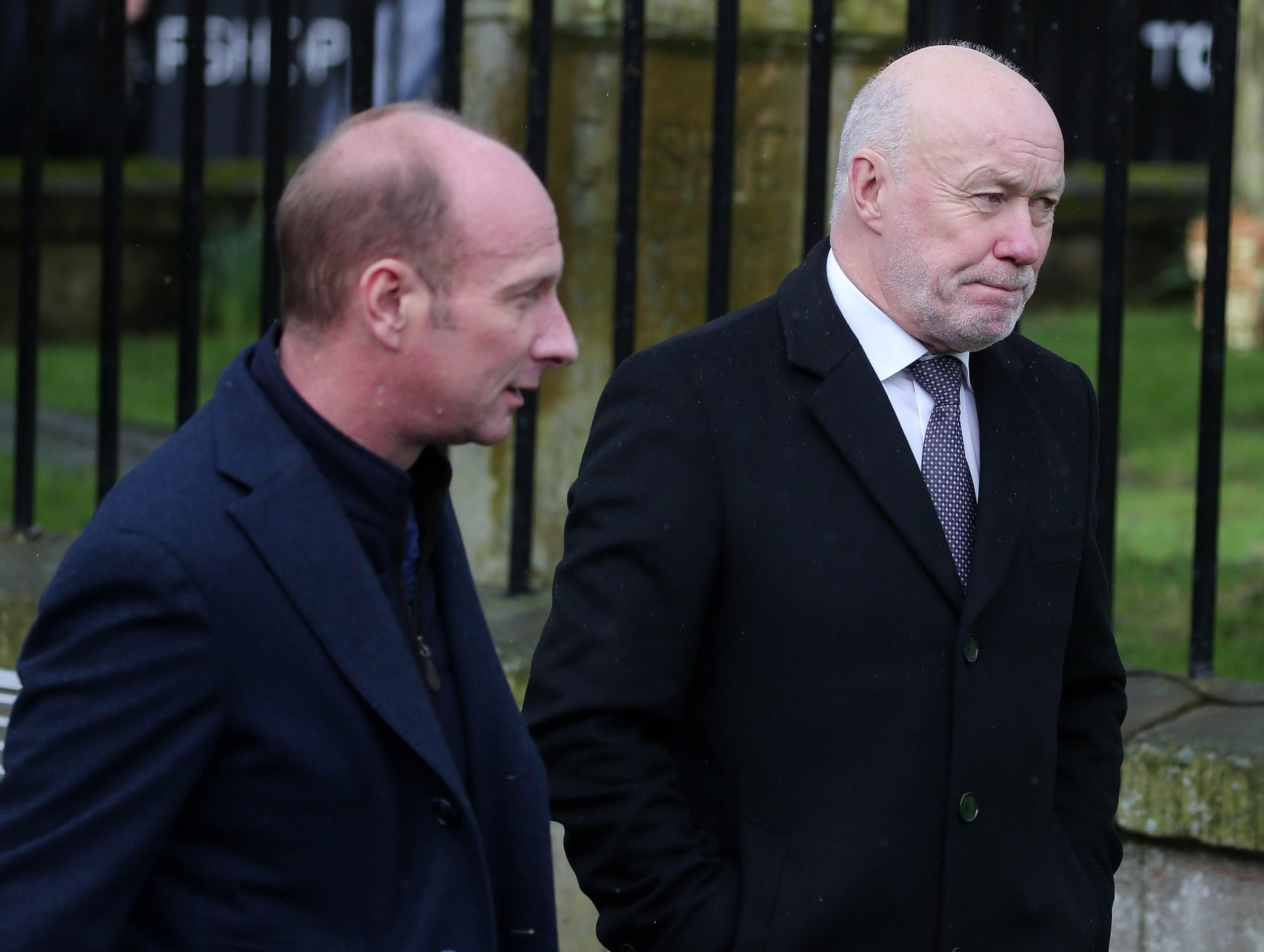 Stephen Watson and Sammy McIlroy

at the  funeral for former Manchester United and Northern Ireland goalkeeper Harry Gregg at St Patrick's Church of Ireland in Coleraine