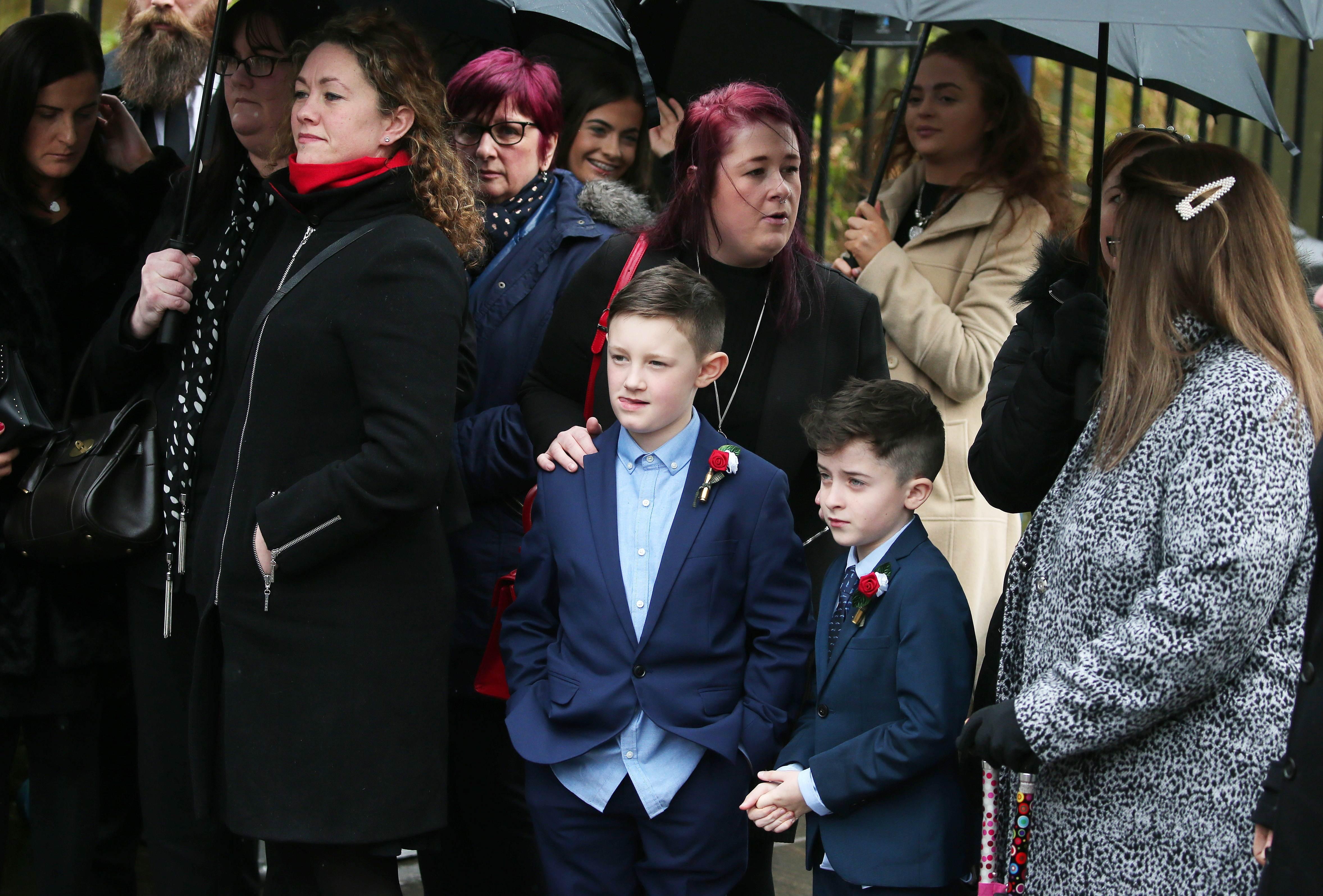 Crowds at the funeral Harry Gregg at St Patrick's Church of Ireland in Coleraine