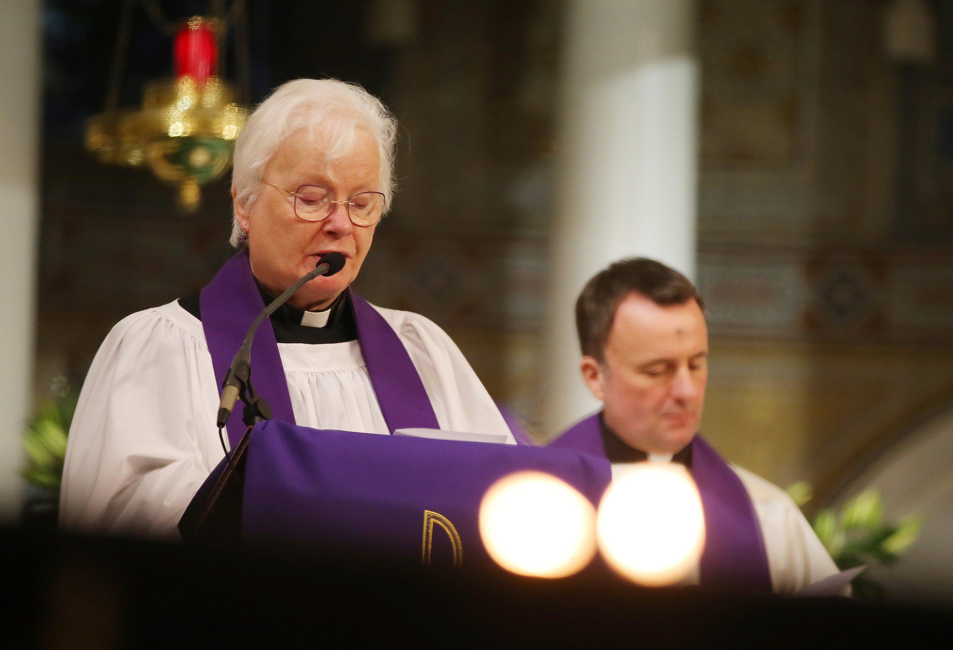 Rev Elizabeth Hanna and Fr Martin Magill pictured during the service